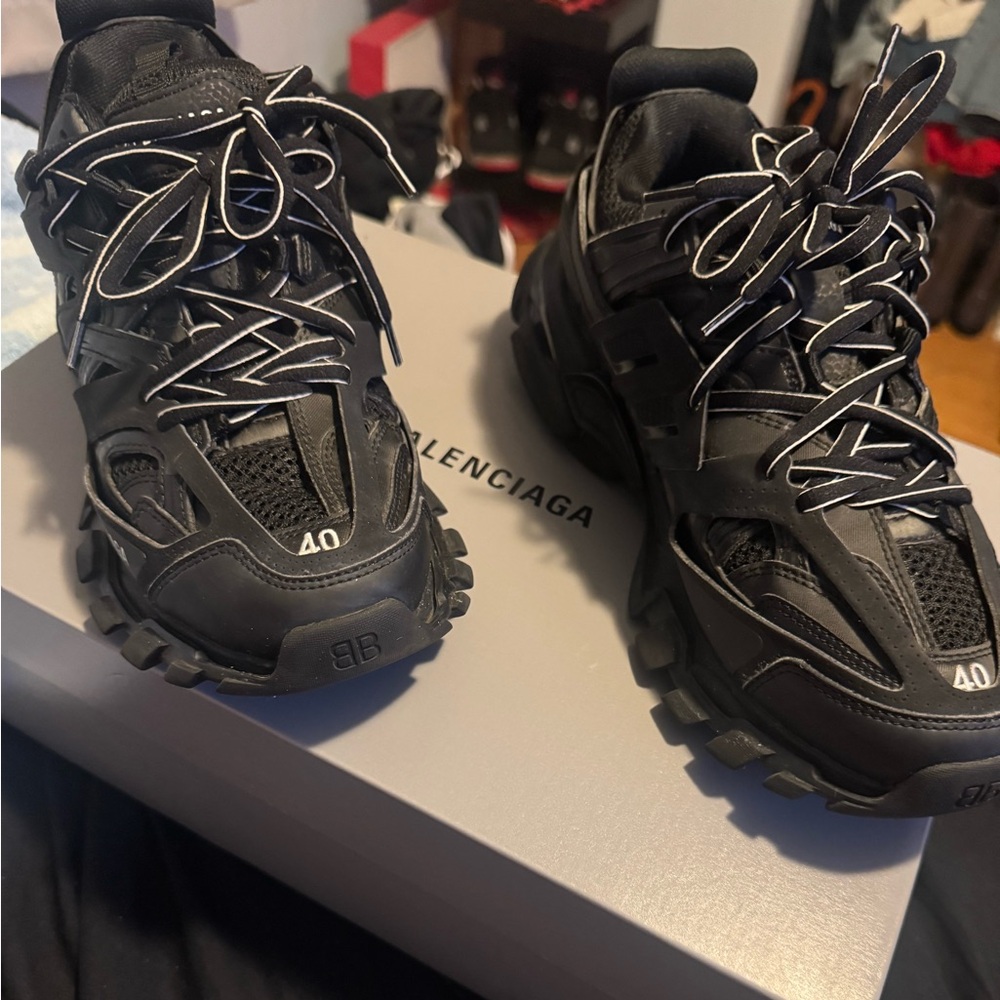 Balenciaga Black Sneakers with Reflective Elements